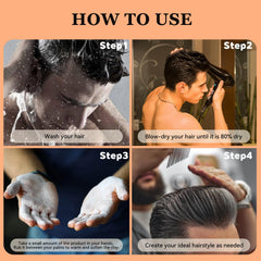 GRIMSON Hair Clay se lava fácilmente con agua, sin residuos.
