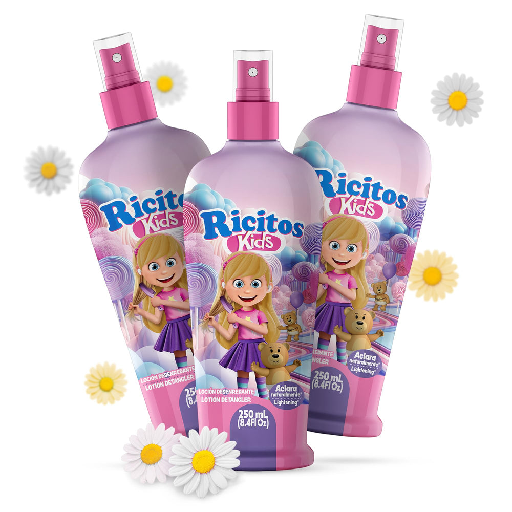 Grisi Ricitos Kids Camomila, botella pulverizador, facilita peinado diario y brillo suave.