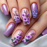 GRITOSE uñas acrílicas con diseño floral y brillo para eventos