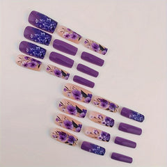 GRITOSE uñas moradas con brillo, look elegante y moderno