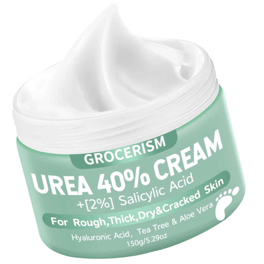 Grocerism Crema Urea 40% para pies, suaviza durezas y hidrata la piel.