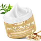 Grocerism crema urea 50% con avena para pies y manos, hidratación profunda.