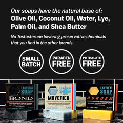 Grondyke Tactical Soap bar close-up showing exfoliating texture for smoother skin