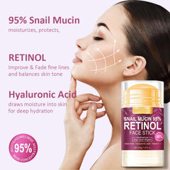Close-up of Grospe snail mucin stick texture creamy and light.