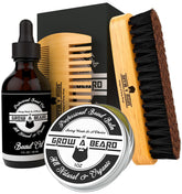 Grow Alpha Beard brush with boar bristles for even oil distribution and smoothing.