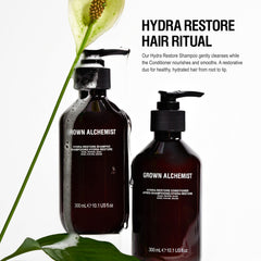 Grown Alchemist botanical-fragrance shampoo image shows uplifting scents for daily refreshed hair.