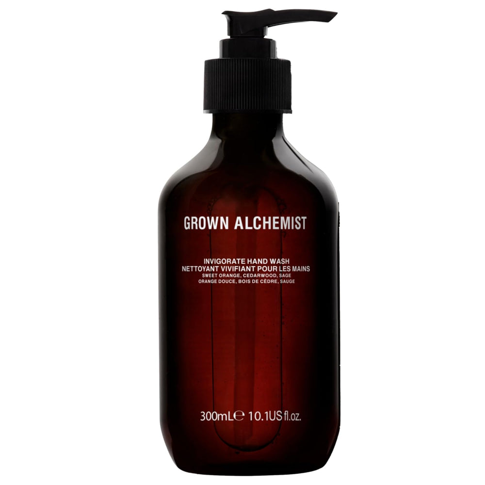 Grown Alchemist Invigorate Hand Wash bottle delivering a refreshing cleanse.