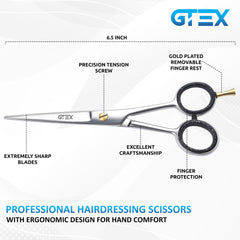 GTEX professional hair cutting scissors in use enable smooth handling during styling