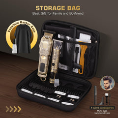 GTS PRO accessories including cape, guards and brushes for easy setup