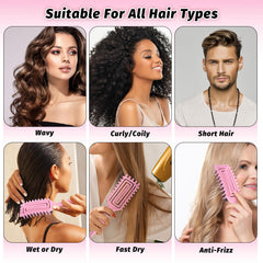 GTWRMXT Curly Hair Brush Pink detangling action reduces snagging during styling
