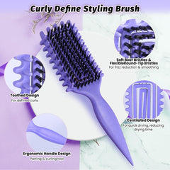 GTWRMXT vented curl brush accelerates drying with breathable bristles.