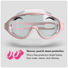 Guardaroos lash goggles offer anti-fog clarity for clear vision in bath and steam.