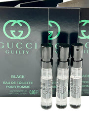 Gucci Guilty Black mini travel size pack of 3 for testing and sharing.