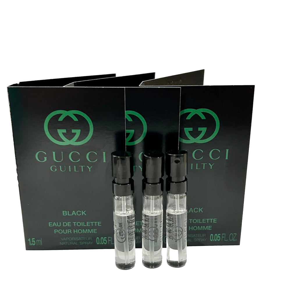 Gucci Guilty Black sample perfume mini bottle for on-the-go fragrance trial.