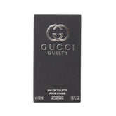 Gucci Guilty for Men bottle front, timeless design for daily sophistication.