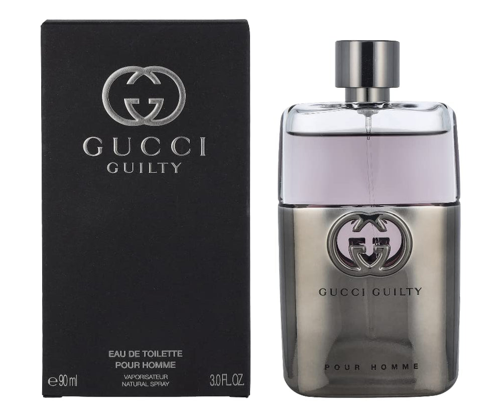 Gucci Guilty for Men bottle close-up, premium finish for daily use.