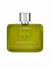 Gucci Guilty Men Elixir bottle closeup highlighting premium fragrance cues