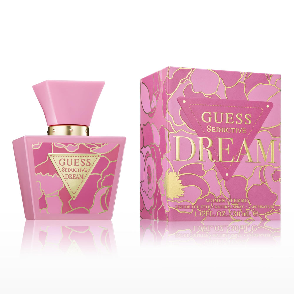 GUESS Seductive Dream bottle-front reveals an elegant floral fruity amber profile for evening wear