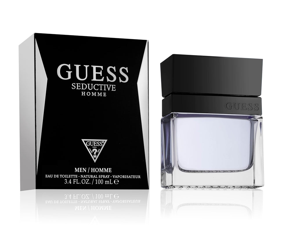 Guess Seductive Men EDT bottle front view highlights premium styling