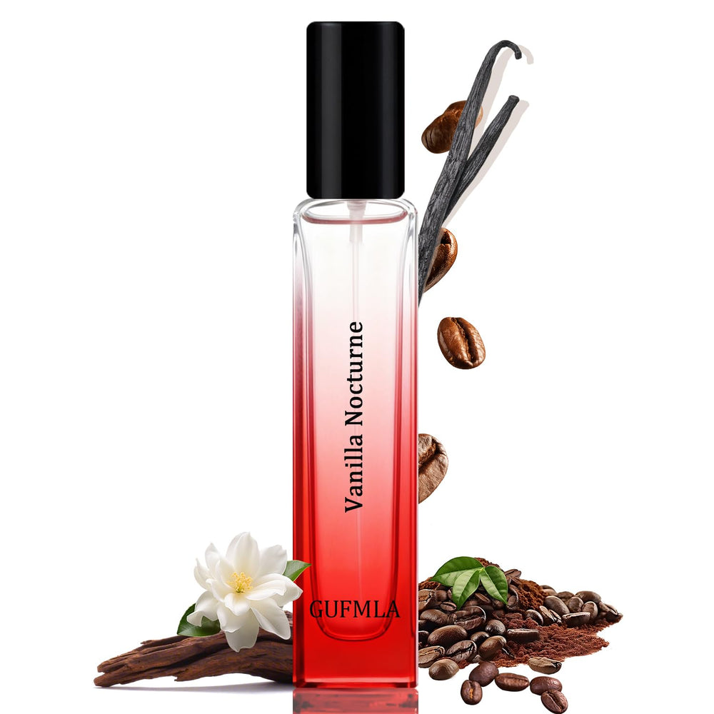 GUFMLA Vanilla Nocturne bottle closeup highlighting premium pheromone blend for confident moments.