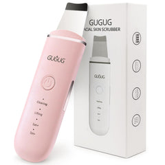 GUGUG Skin Scrubber Face Spatula pink showing four modes for gentle cleansing and pore care