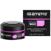 Gummy professional styling hair wax with extra gloss for lasting shine and definition