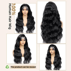 Gurdan 32-inch body wave wig side part showing versatile styling options