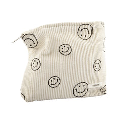 GUTGNK beige corduroy makeup bag front view for stylish organization