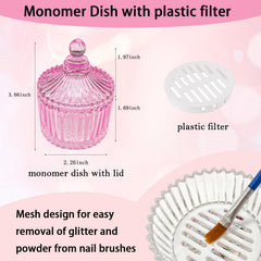 GUXACU dappen dish con rejilla filtradora para remover glitter y polvo de brochas