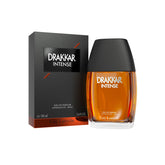 Guy Laroche Drakkar Intense bottle closeup highlights bold ambery notes.
