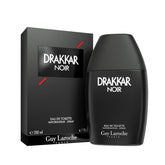 Guy Laroche Drakkar Noir bottle close-up showcasing iconic design and timeless masculinity for gifts or personal luxury.