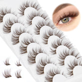 GVEFETIEE brown lash cluster closeup for natural daily volume.
