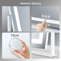 Gvnkvn lighted makeup mirror with three color modes for versatile lighting