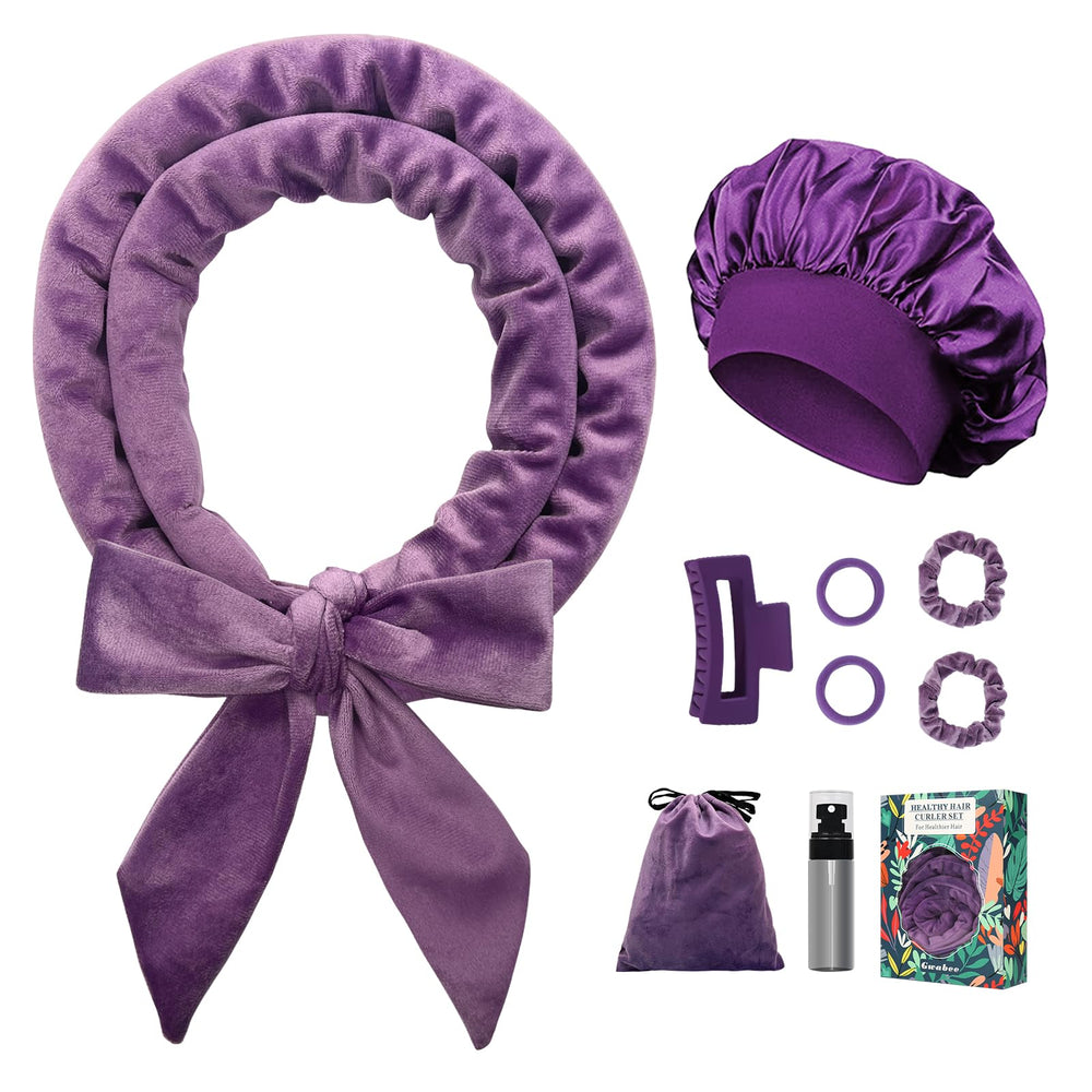 Gwabee no-heat overnight curls headband ready to wrap long hair for natural waves