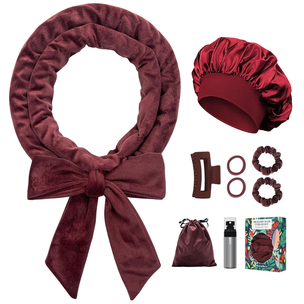 Gwabee no-heat overnight curlers velvet headband 70-inch length for long hair styling without heat damage.