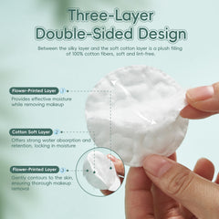 GWT Cotton Rounds soft texture for sensitive skin care.