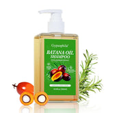 Gypsophila Champú Batana, botella con aceite nutritivo fortalece el cabello desde la raíz.