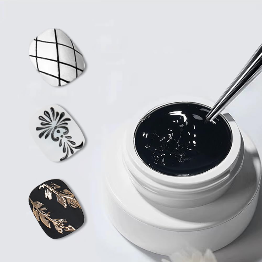 Gyraolvant gel uñas 3D escultura negro: crea esculturas en uñas