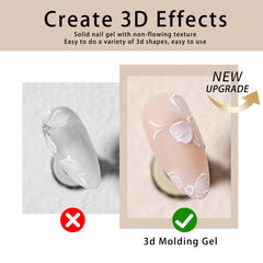 Gyraolvant solid nail gel in black enables bold 3D designs
