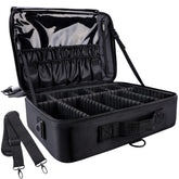 gzcz large capacity travel makeup train case with organized compartments for cosmetics, on-the-go