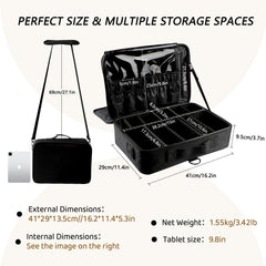 gzcz travel makeup bag with dividers keeps brushes and palettes neatly separated