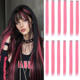GZVIS pink hair extensions in 22 inch straight style for a quick color boost