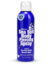 Spray H2Ocean de sal marina en botella para piercings, cuidado suave.