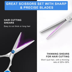 Hachacha thinning shears offering a 20–30% thinning rate for natural blend.