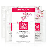 Hada Labo Tokyo mascarilla anti-edad para rostro con hidratación profunda.
