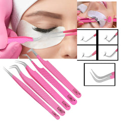 HADIZ Japanese steel eyelash tweezers fiber tip for durable handling.