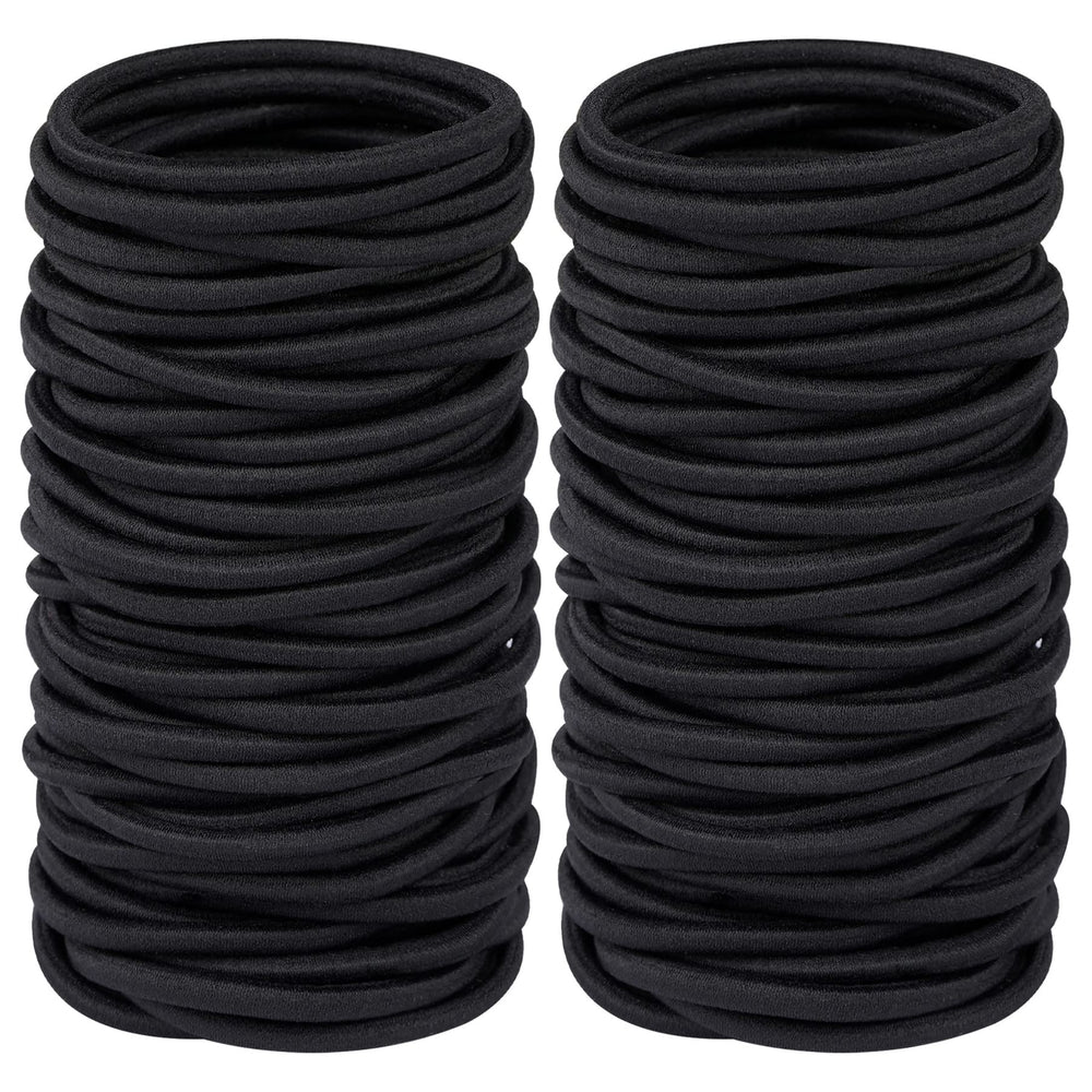Ligas Hageolan para cabello grueso en negro, paquete de 120 piezas para uso diario