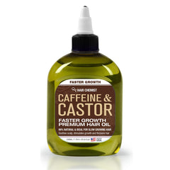 Hair Chemist Oil bottle label highlights caffeine and castor blend for hair health.