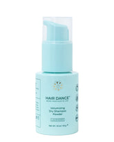 Hair Dance dry shampoo powder in lavender bottle for quick oil absorption and fresh volume.