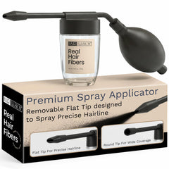Hair Illusion spray applicator with flat tip for pinpoint hairline precision.